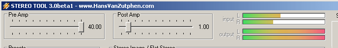 Stereo Tool Winamp plugin - Pre-amplifier and Post-amplifier slider